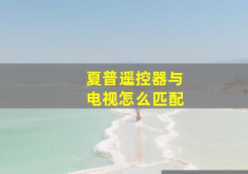 夏普遥控器与电视怎么匹配