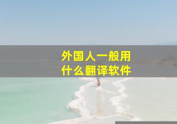 外国人一般用什么翻译软件