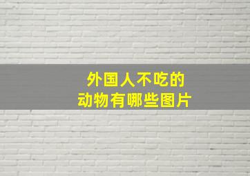 外国人不吃的动物有哪些图片