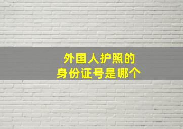 外国人护照的身份证号是哪个