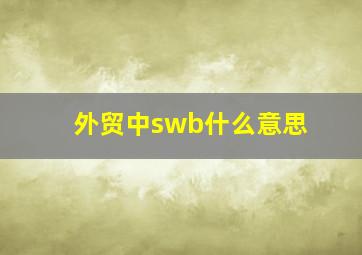 外贸中swb什么意思