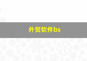 外贸软件bs