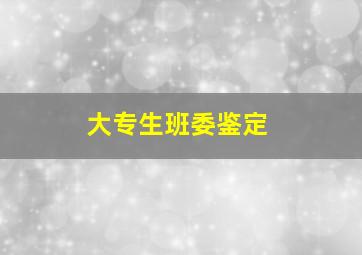 大专生班委鉴定