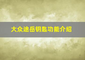 大众途岳钥匙功能介绍