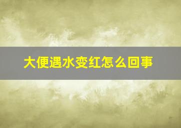 大便遇水变红怎么回事