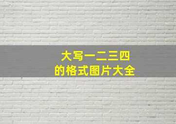 大写一二三四的格式图片大全