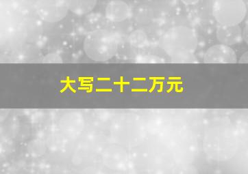 大写二十二万元