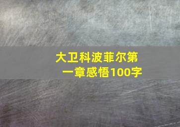 大卫科波菲尔第一章感悟100字