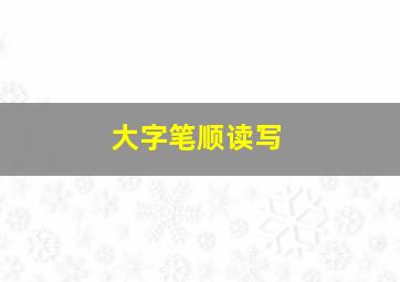 大字笔顺读写