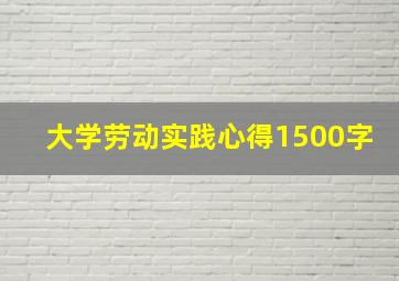 大学劳动实践心得1500字