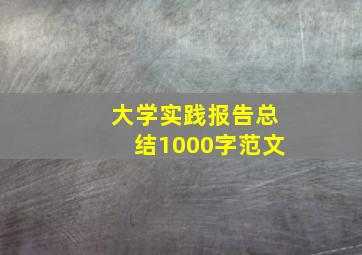 大学实践报告总结1000字范文