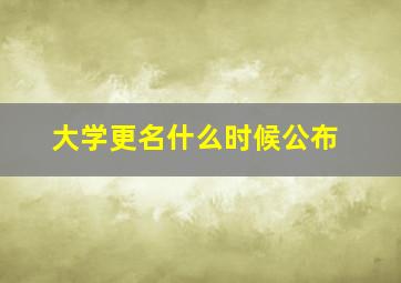 大学更名什么时候公布