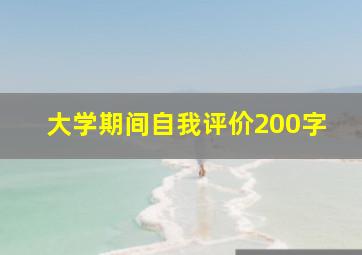 大学期间自我评价200字