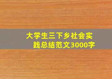 大学生三下乡社会实践总结范文3000字