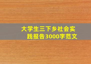 大学生三下乡社会实践报告3000字范文