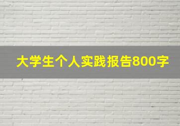 大学生个人实践报告800字