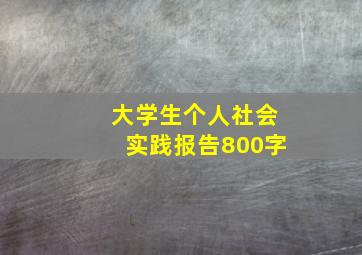 大学生个人社会实践报告800字