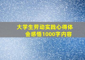 大学生劳动实践心得体会感悟1000字内容