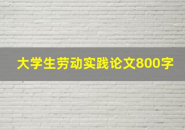 大学生劳动实践论文800字