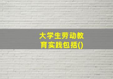 大学生劳动教育实践包括()