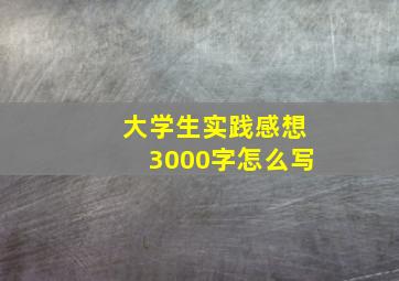 大学生实践感想3000字怎么写