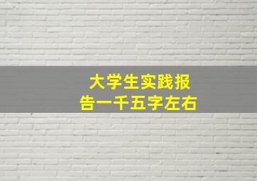 大学生实践报告一千五字左右