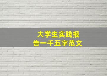 大学生实践报告一千五字范文