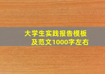 大学生实践报告模板及范文1000字左右