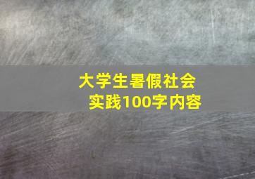 大学生暑假社会实践100字内容