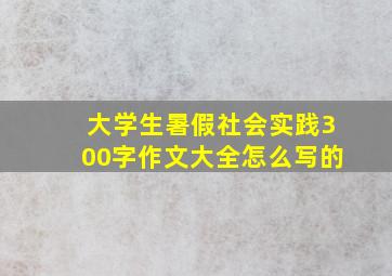 大学生暑假社会实践300字作文大全怎么写的