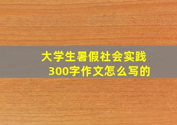 大学生暑假社会实践300字作文怎么写的