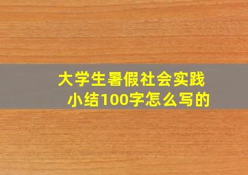 大学生暑假社会实践小结100字怎么写的