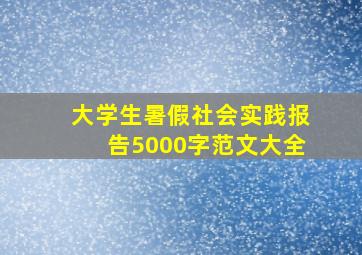 大学生暑假社会实践报告5000字范文大全