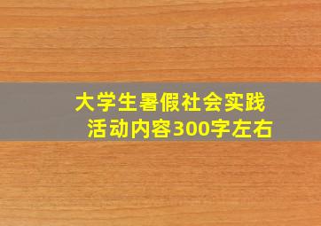 大学生暑假社会实践活动内容300字左右