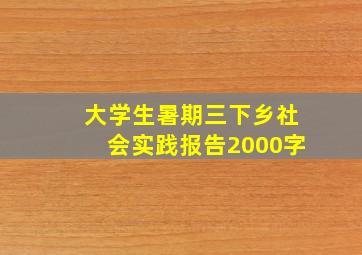 大学生暑期三下乡社会实践报告2000字