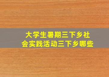 大学生暑期三下乡社会实践活动三下乡哪些