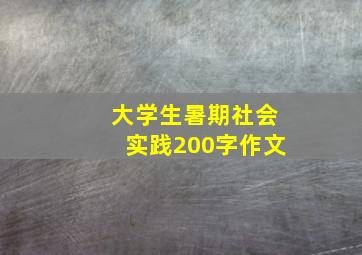 大学生暑期社会实践200字作文