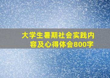 大学生暑期社会实践内容及心得体会800字