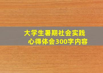 大学生暑期社会实践心得体会300字内容