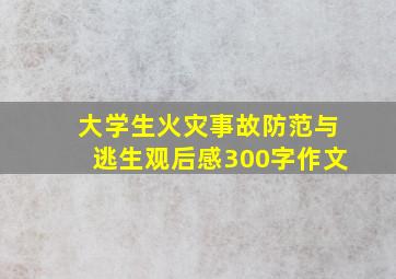 大学生火灾事故防范与逃生观后感300字作文