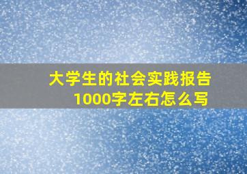 大学生的社会实践报告1000字左右怎么写