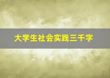 大学生社会实践三千字