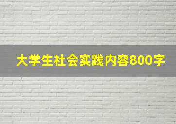 大学生社会实践内容800字