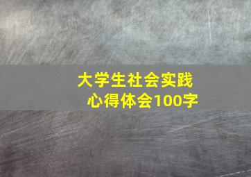 大学生社会实践心得体会100字