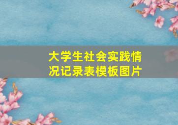 大学生社会实践情况记录表模板图片