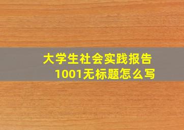 大学生社会实践报告1001无标题怎么写