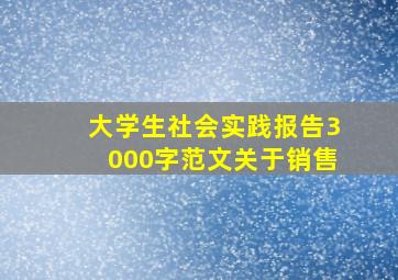 大学生社会实践报告3000字范文关于销售