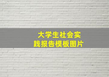 大学生社会实践报告模板图片