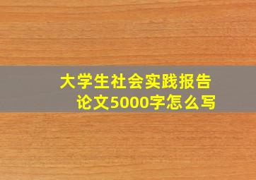 大学生社会实践报告论文5000字怎么写