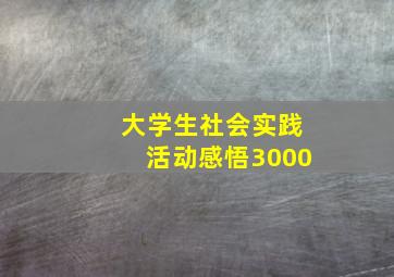 大学生社会实践活动感悟3000